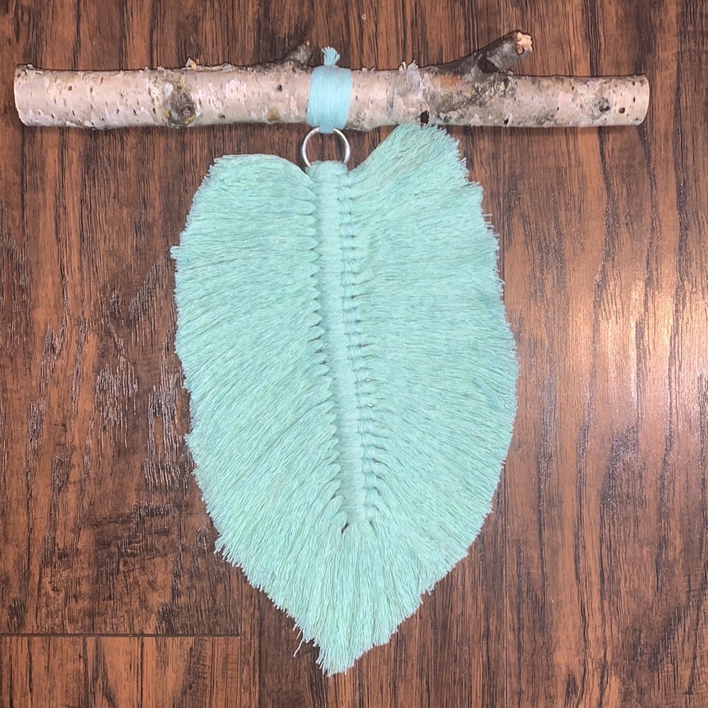 Handmade Macrame Feather Wall Decor